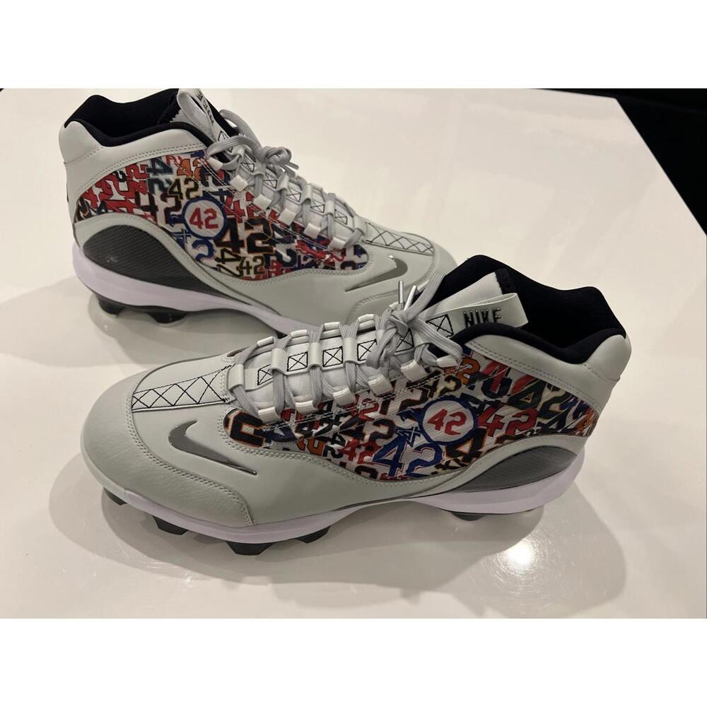 $169 Nike Griffey 2 MCS Jackie Robinson Baseball Cleats Size 13 Grey HJ4509-001 - Picture 9 of 13